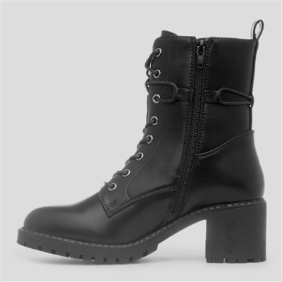 Bergen Womens Black Lace Up Boot