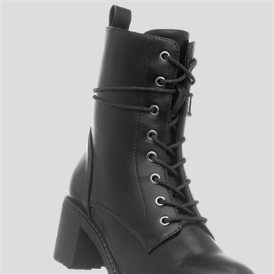 Bergen Womens Black Lace Up Boot