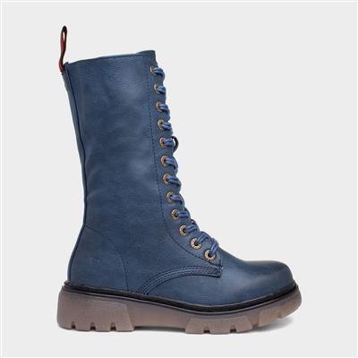 Nomad Womens Blue Lace Up Boot