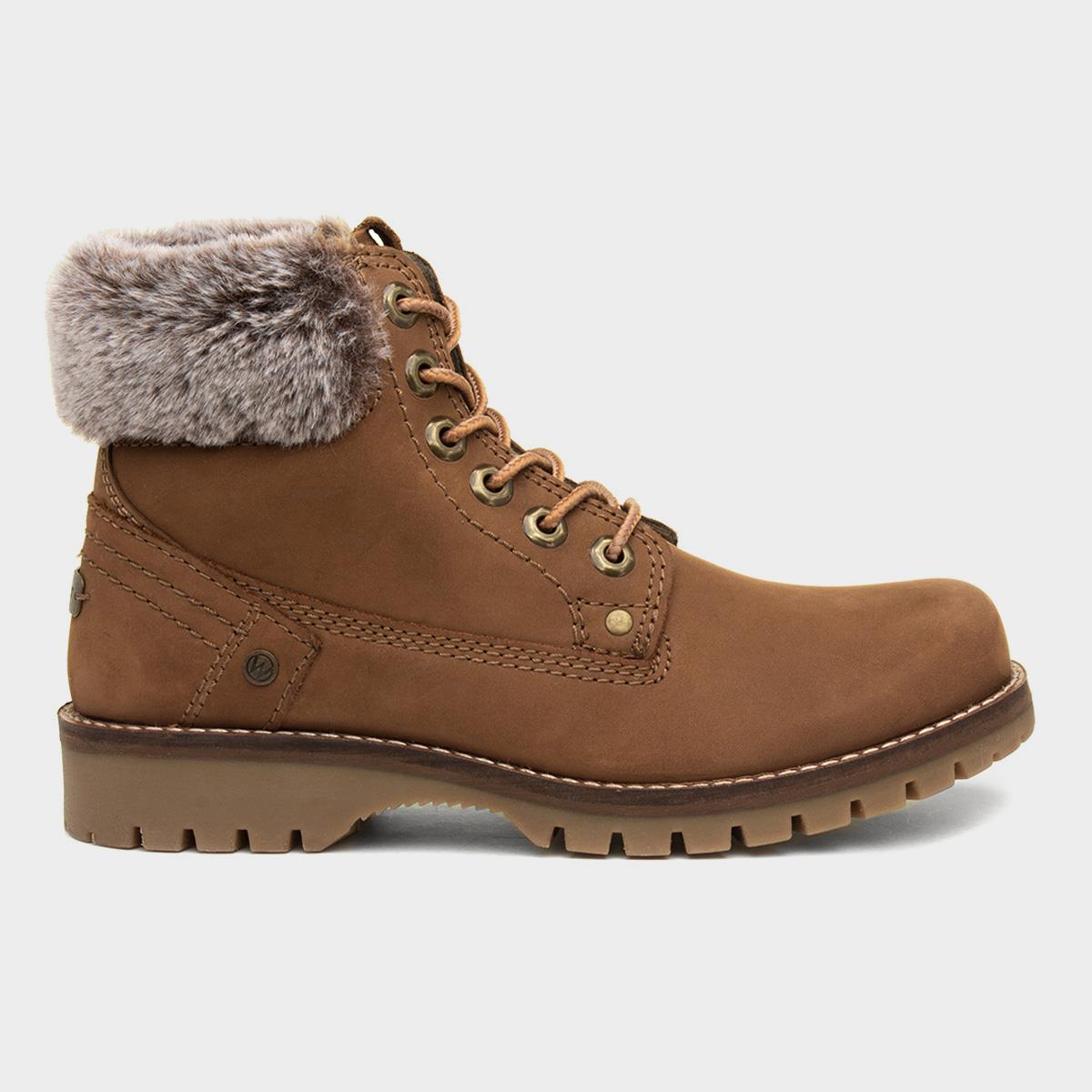 Wrangler Alaska Womens Brown Leather Boot-18215 | Shoe Zone