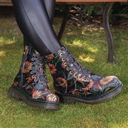 Heavenly Feet Lotte Womens Black Daisy Print Boot (Click For Details)