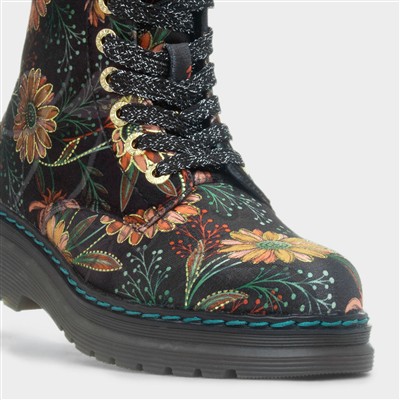 Lotte Womens Black Daisy Print Boot