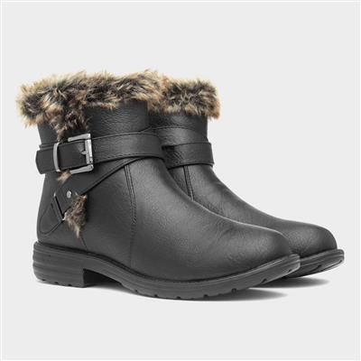 Lisa Womens Black Ankle Boot