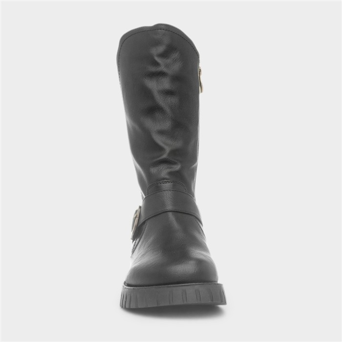 Marianne Womens Black Zip Up Boots