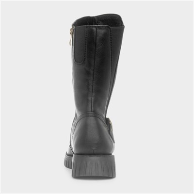 Marianne Womens Black Zip Up Boots