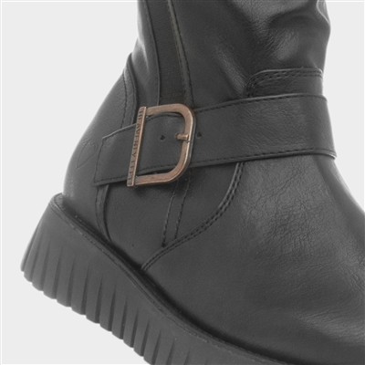 Marianne Womens Black Zip Up Boots
