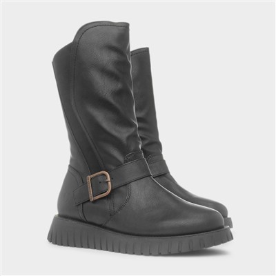 Marianne Womens Black Zip Up Boots