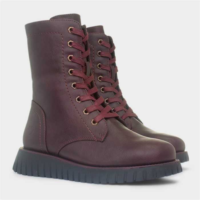 Martina Womens Burgundy Boots