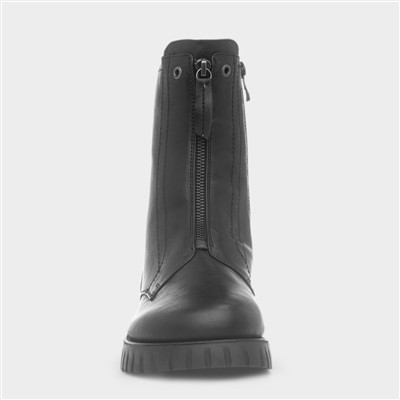 Medusa Womens Black Ankle Zip Boot