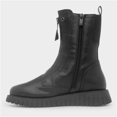 Medusa Womens Black Ankle Zip Boot
