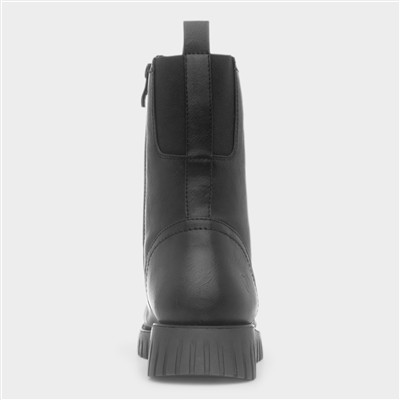 Medusa Womens Black Ankle Zip Boot