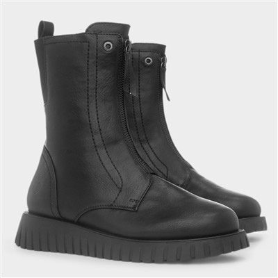 Medusa Womens Black Ankle Zip Boot