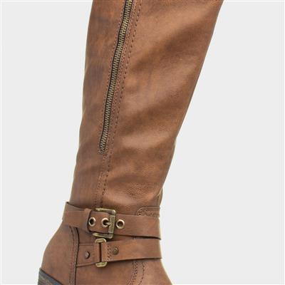 Zoe Womens Brown Heeled Boot