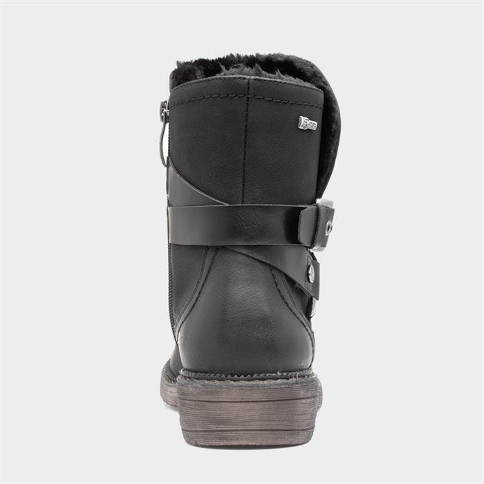 Clare Womens Black Faux Fur Ankle Boot