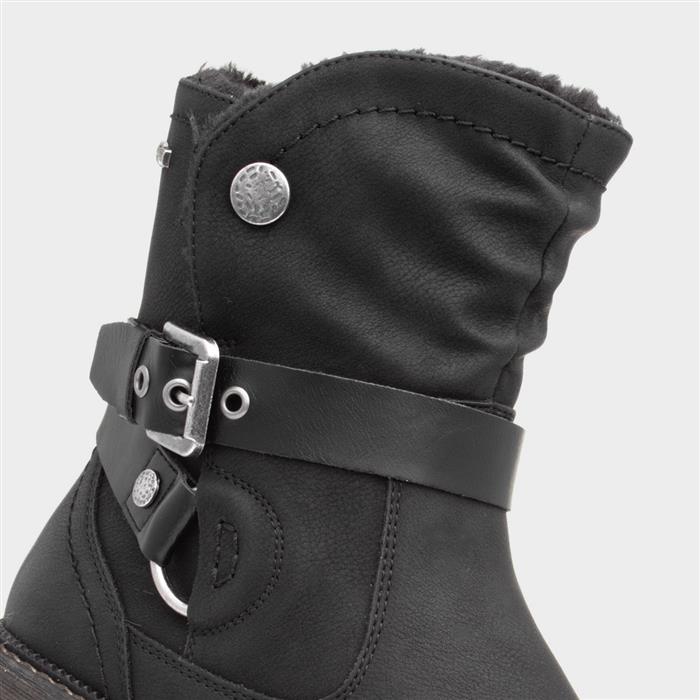 Clare Womens Black Faux Fur Ankle Boot