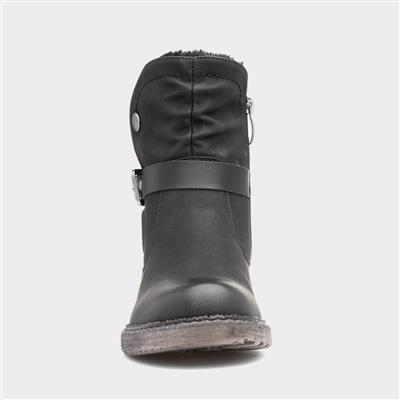 Clare Womens Black Faux Fur Lined Boot