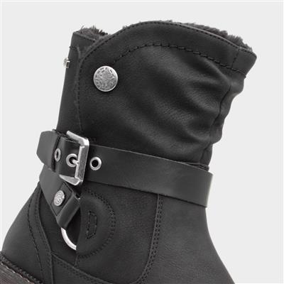 Clare Womens Black Faux Fur Lined Boot