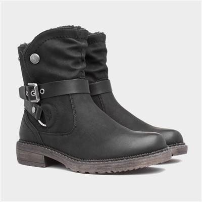 Clare Womens Black Faux Fur Lined Boot