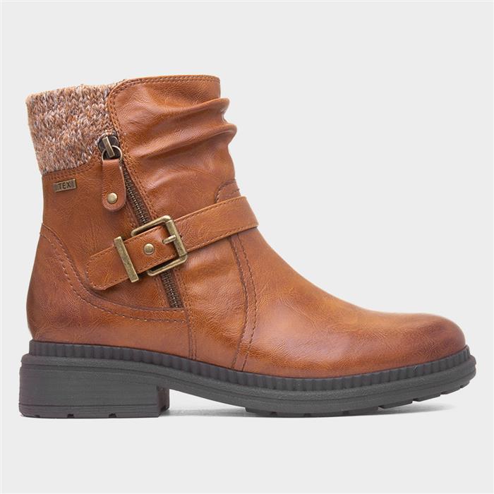 Wyoming Womens Tan Zip Up Wide Fit Boot