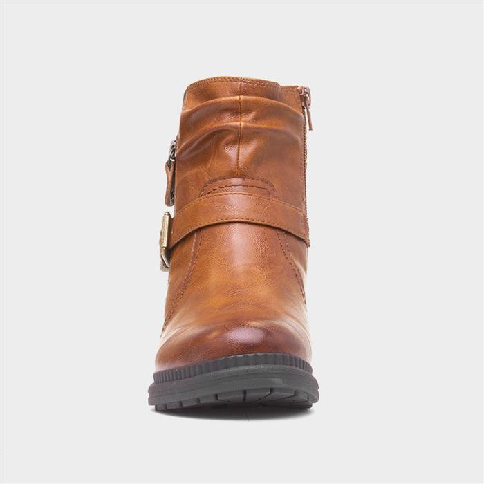 Wyoming Womens Tan Zip Up Wide Fit Boot