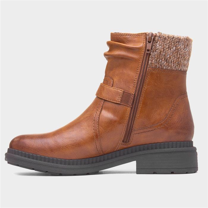 Wyoming Womens Tan Zip Up Wide Fit Boot