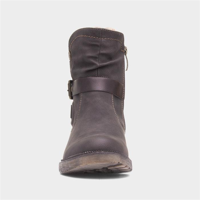 Clare Womens Brown Faux Fur Ankle Boot