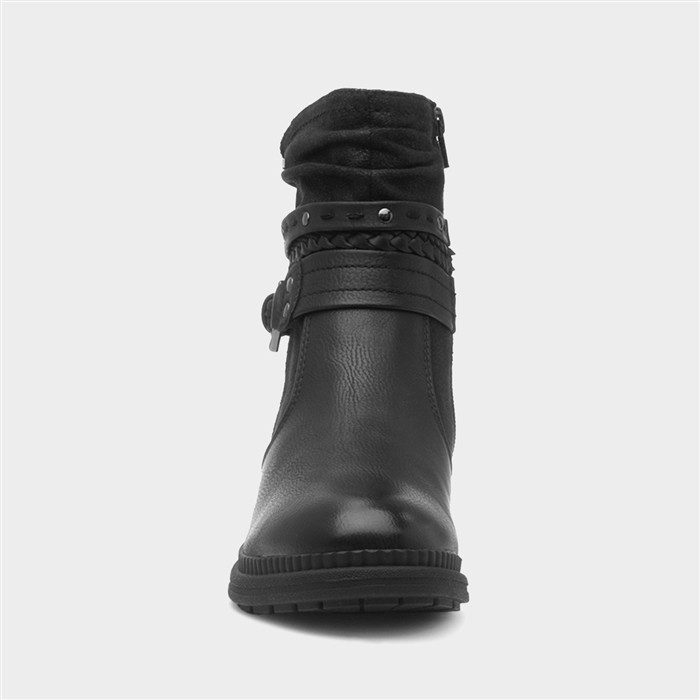Nebraska Womens Black Zip Wide Fit Boot