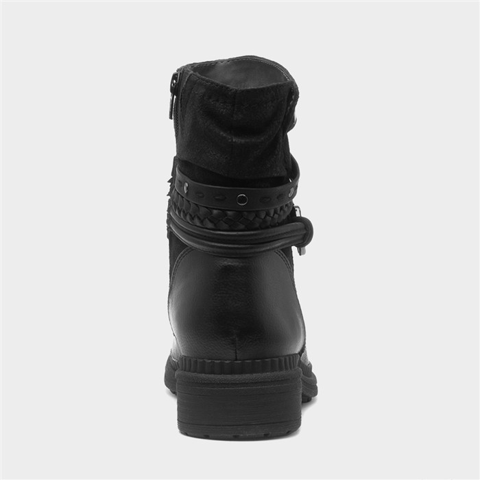 Nebraska Womens Black Zip Wide Fit Boot