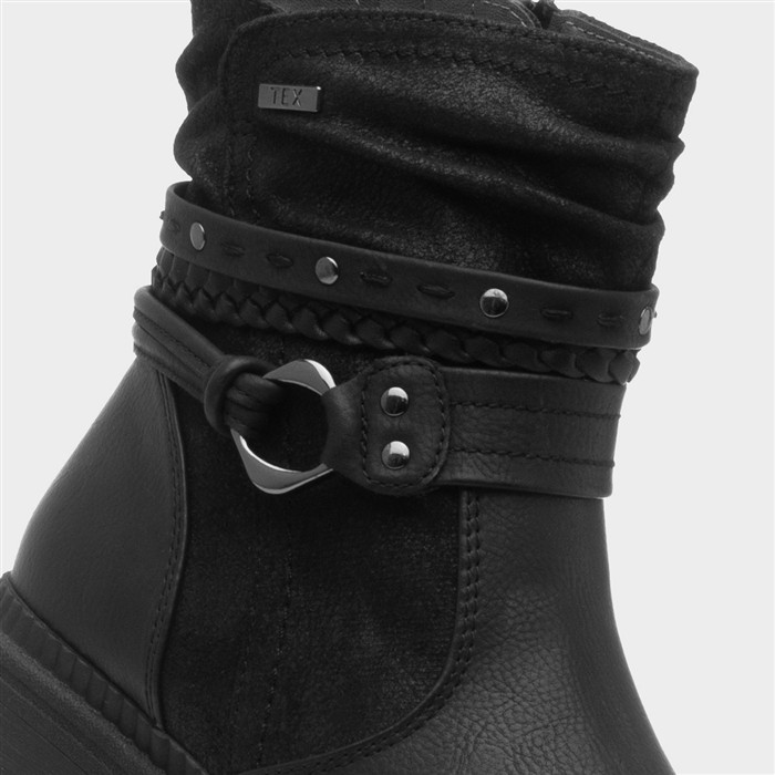 Nebraska Womens Black Zip Wide Fit Boot