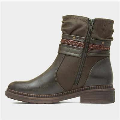 Nebraska Womens Green Ankle Boot
