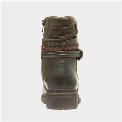 Nebraska Womens Green Ankle Boot