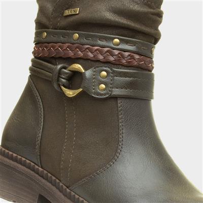 Nebraska Womens Green Ankle Boot