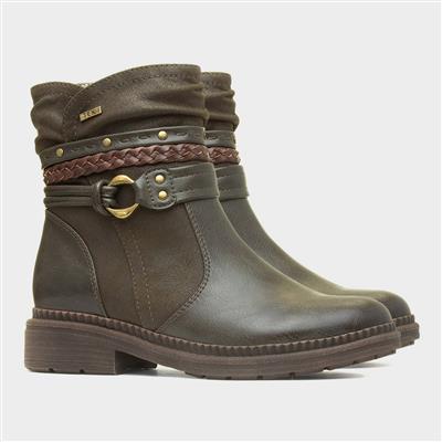 Nebraska Womens Green Ankle Boot
