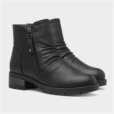 Stockholm Womens Black Ankle Boot