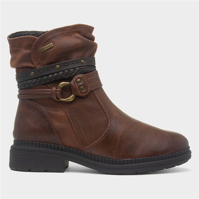 Soft Line Women's Brown Nebraska Cognac Zip Wide Fit Boot Size 37