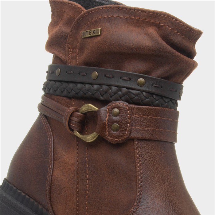 Nebraska Womens Cognac Zip Wide Fit Boot