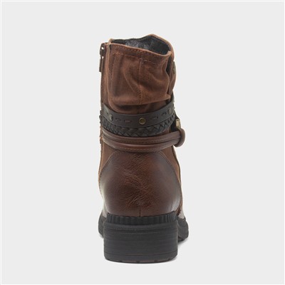Nebraska Womens Cognac Zip Up Boot