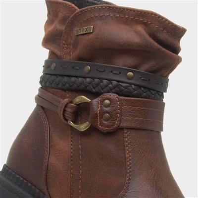 Nebraska Womens Cognac Zip Up Boot