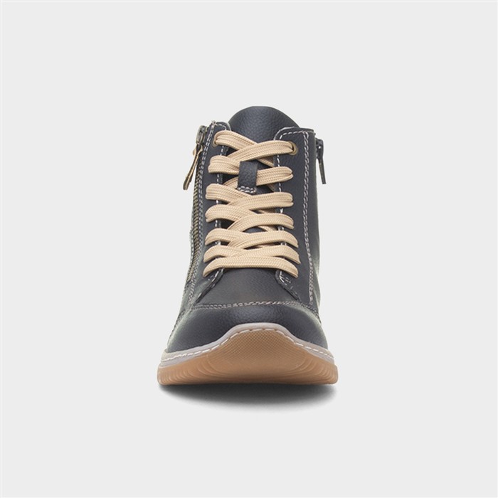 Washington Womens Navy Zip Wide Fit Boot