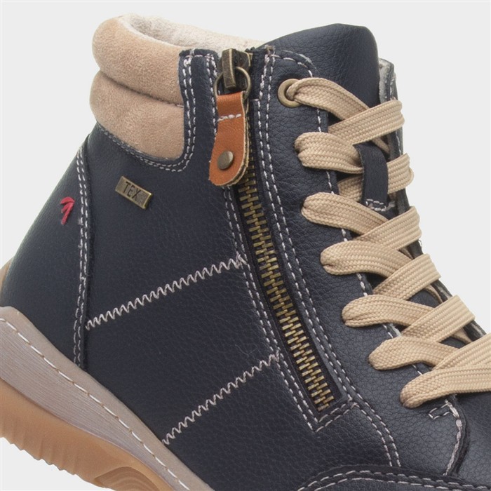 Washington Womens Navy Zip Wide Fit Boot