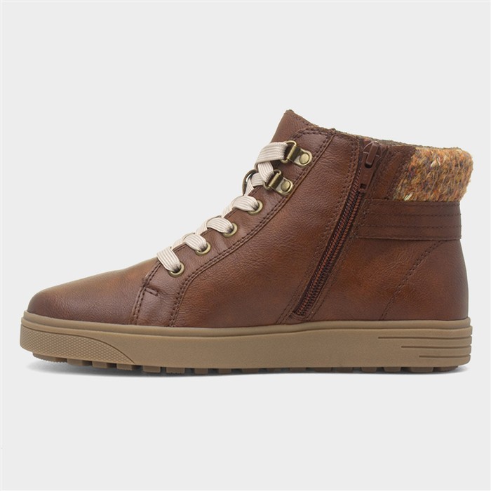 Utah Womens Brown Lace Up Wide Fit Boot