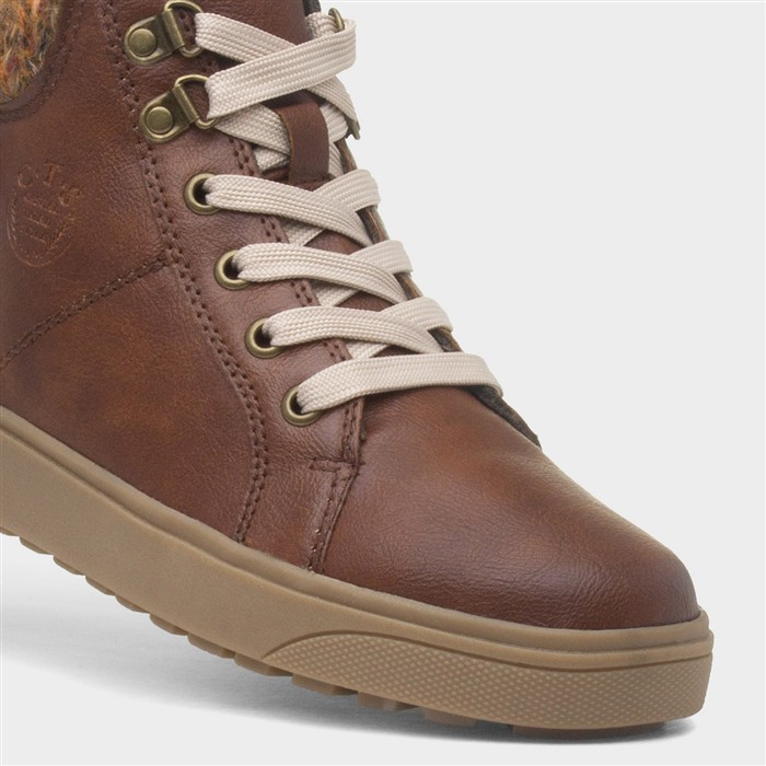 Utah Womens Brown Lace Up Wide Fit Boot