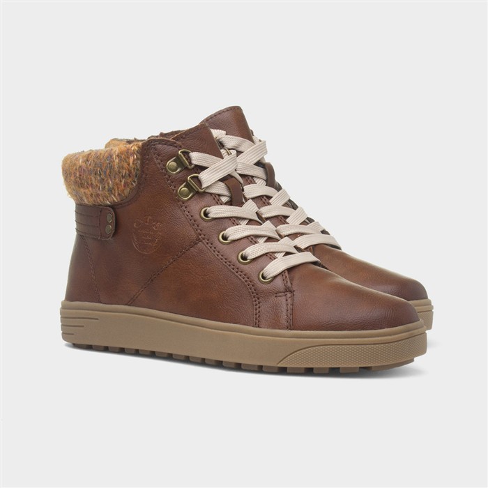 Utah Womens Brown Lace Up Wide Fit Boot