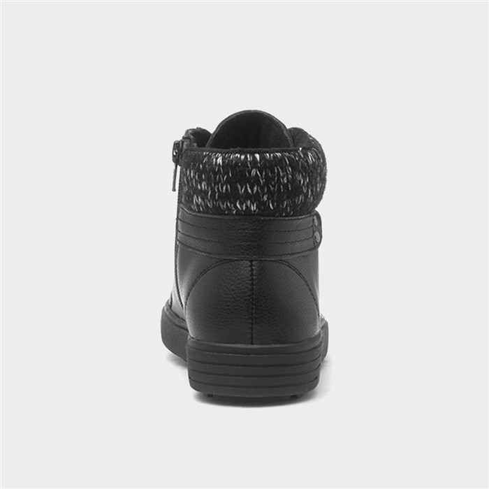 Utah Womens Black Lace Up Wide Fit Boot