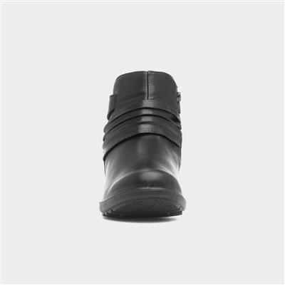 Lima Womens Black Wedge Ankle Boot