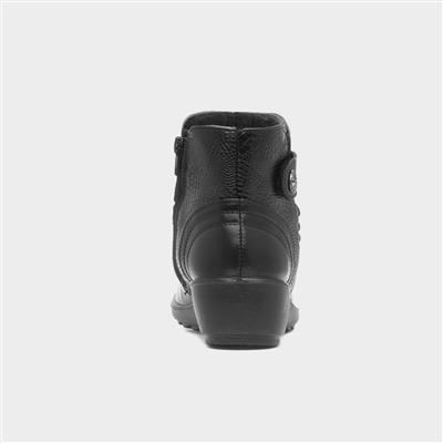 Lima Womens Black Wedge Ankle Boot