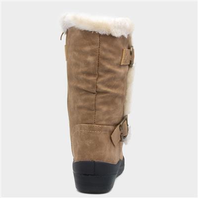 Womens Tan Faux Fur Calf Boot