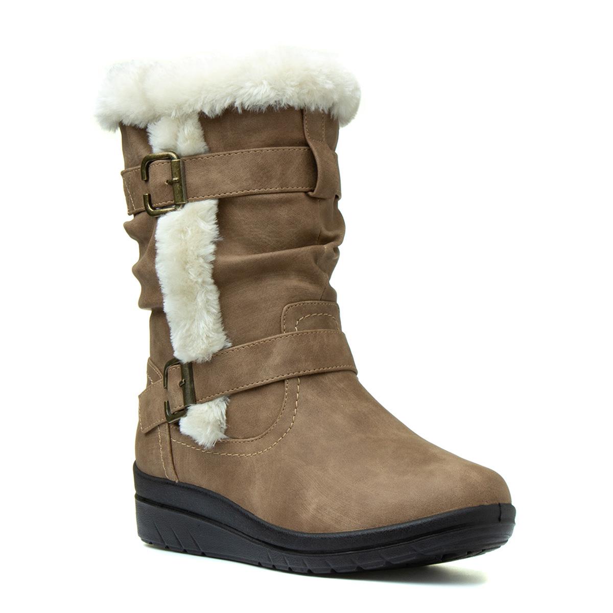 flat tan calf boots