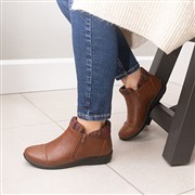 Cushion Walk Grace Womens Tan Zip Up Ankle Boot (Click For Details)