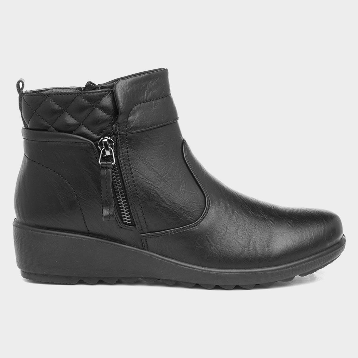 Cushion Walk Klara Womens Black Ankle Boot-184059 | Shoe Zone